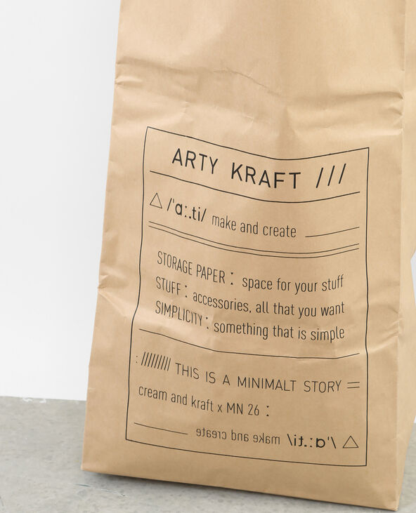 Paper bag arty kraft noir - Pimkie