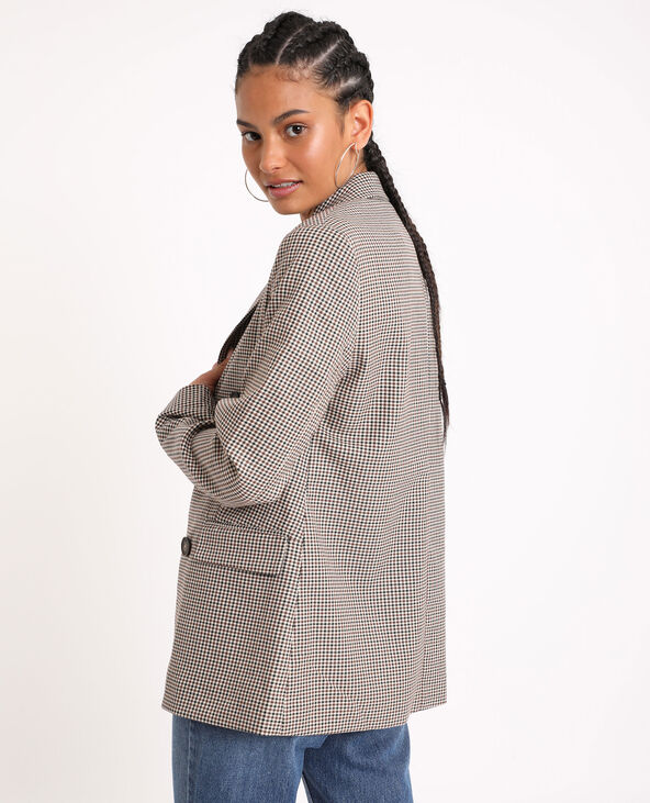 Blazer oversized imprimé beige - Pimkie