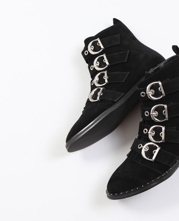 Bottines plates à boucles noir - Pimkie