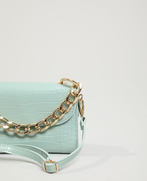 Sac boxy effet croco vert clair - Pimkie
