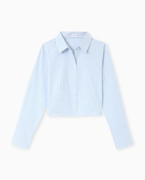 Chemise courte et resserrée avec rayures bleu - Pimkie