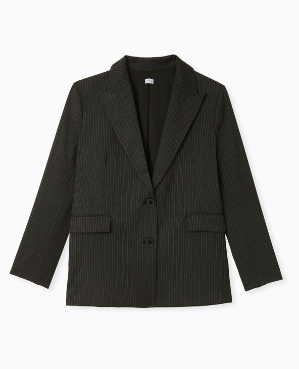 Veste blazer rayé oversize gris - Pimkie