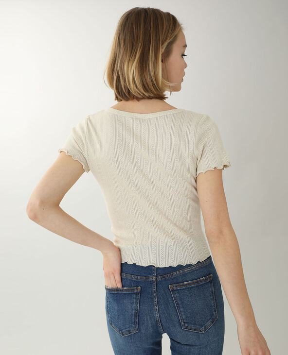 Top boutonné beige - Pimkie