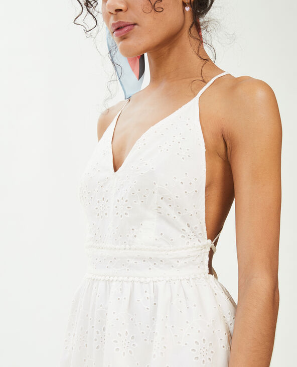 Robe dos-nu en broderie anglaise blanc - Pimkie