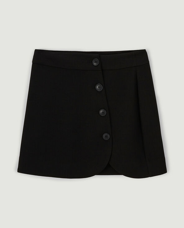 Jupe courte boutonnée noir - Pimkie