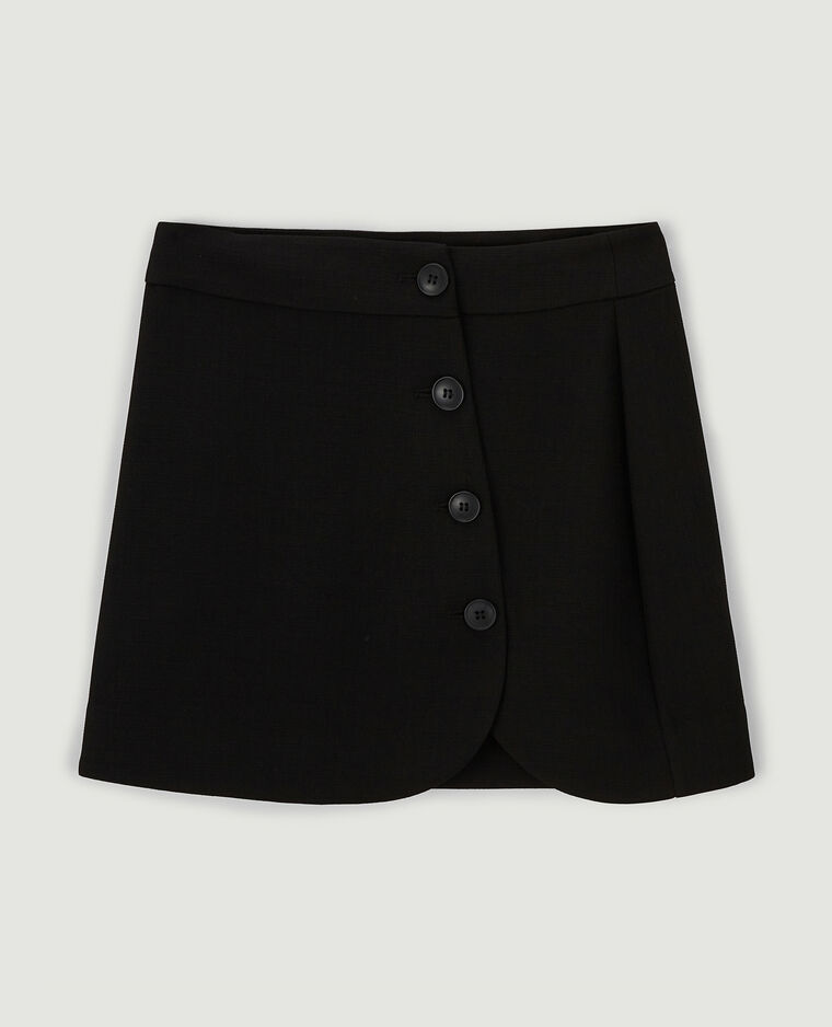 Jupe courte boutonnée noir - Pimkie