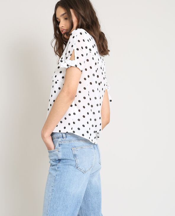 Blouse blanche a pois 2025