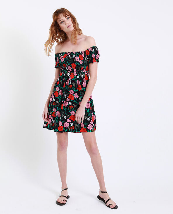 Robe à col bardot noir - Pimkie