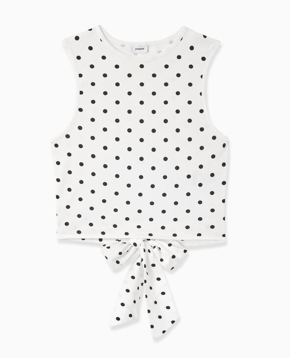 Débardeur avec cut-out dos motif pois blanc - Pimkie