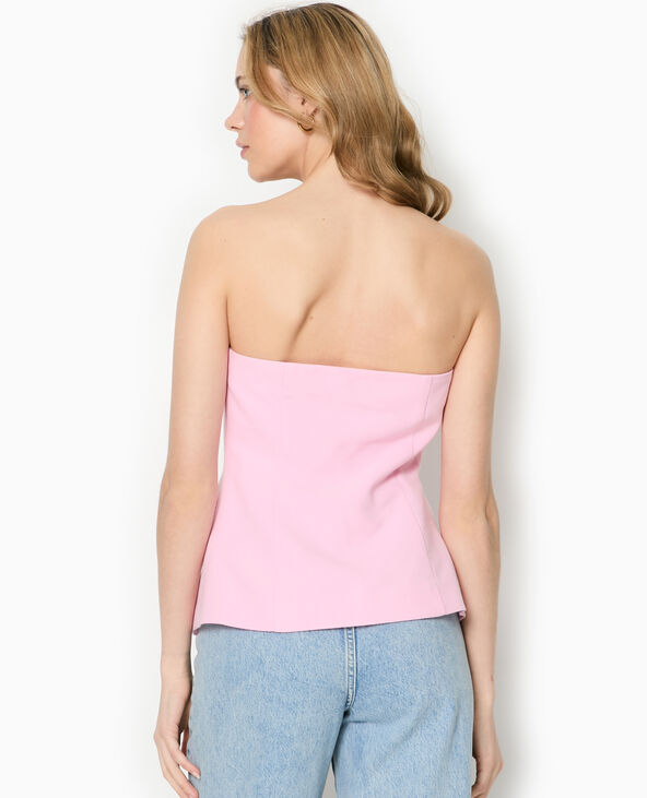 Top bustier avec boutons rose - Pimkie