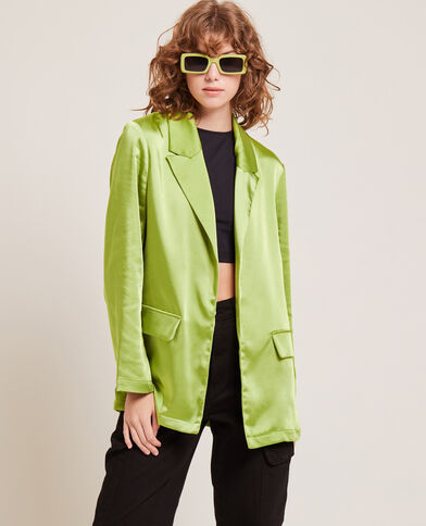 Veste blazer en satin vert - Pimkie