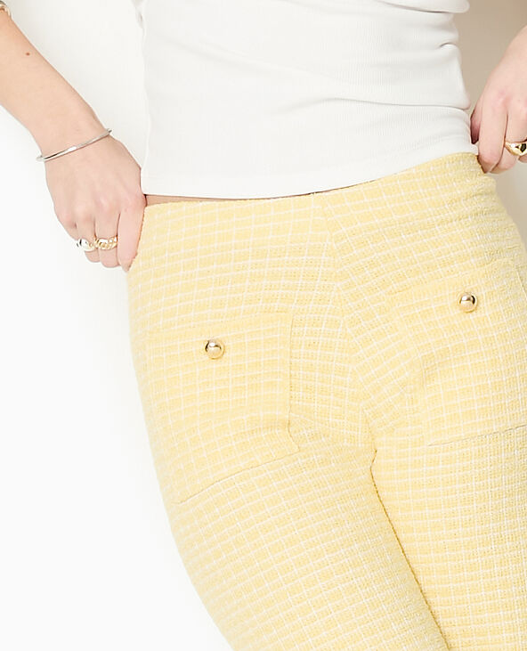 Pantalon en maille à carreaux jaune - Pimkie