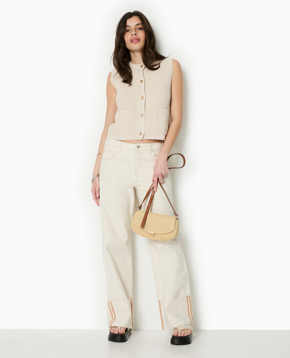 Gilet sans manches boutons métal blanc - Pimkie