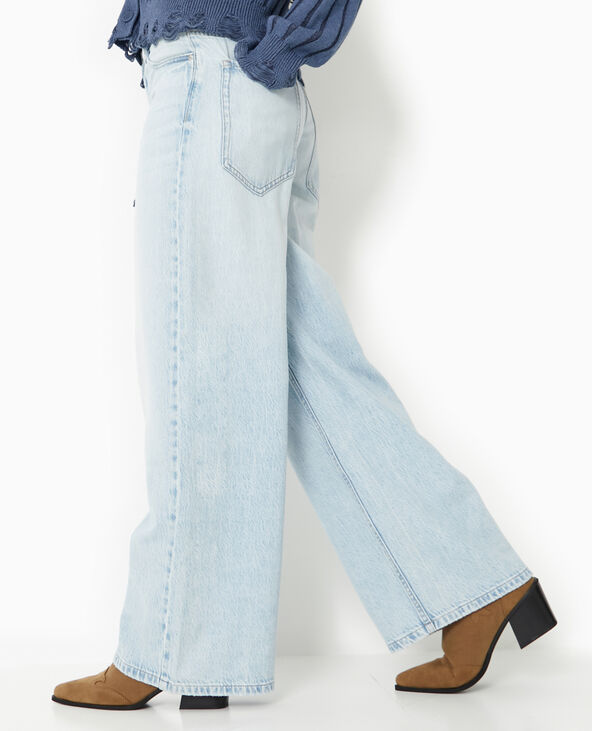 Jean baggy taille haute bleu clair - Pimkie