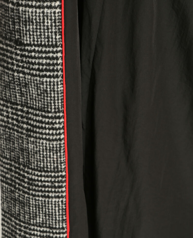 Manteau prince-de-galles noir - Pimkie