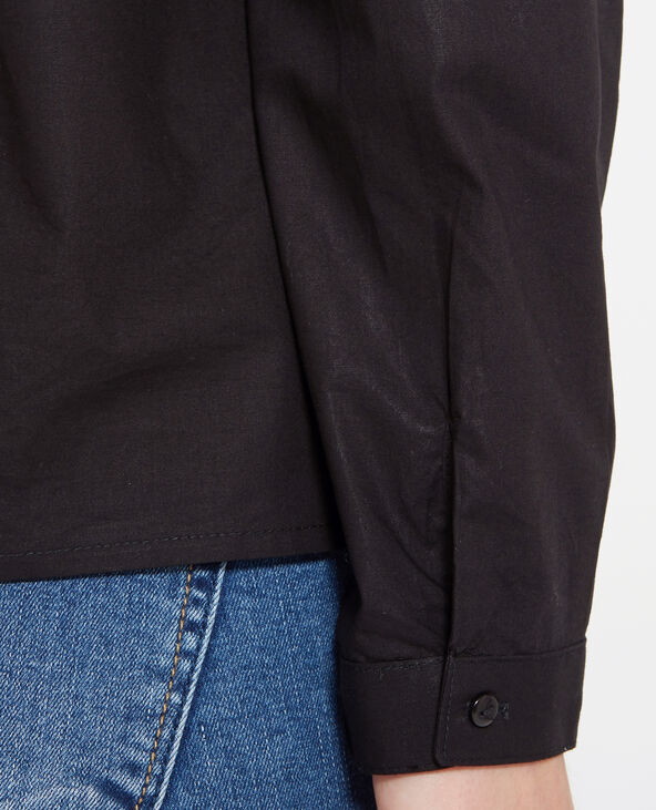 Blouse à volants noir - Pimkie