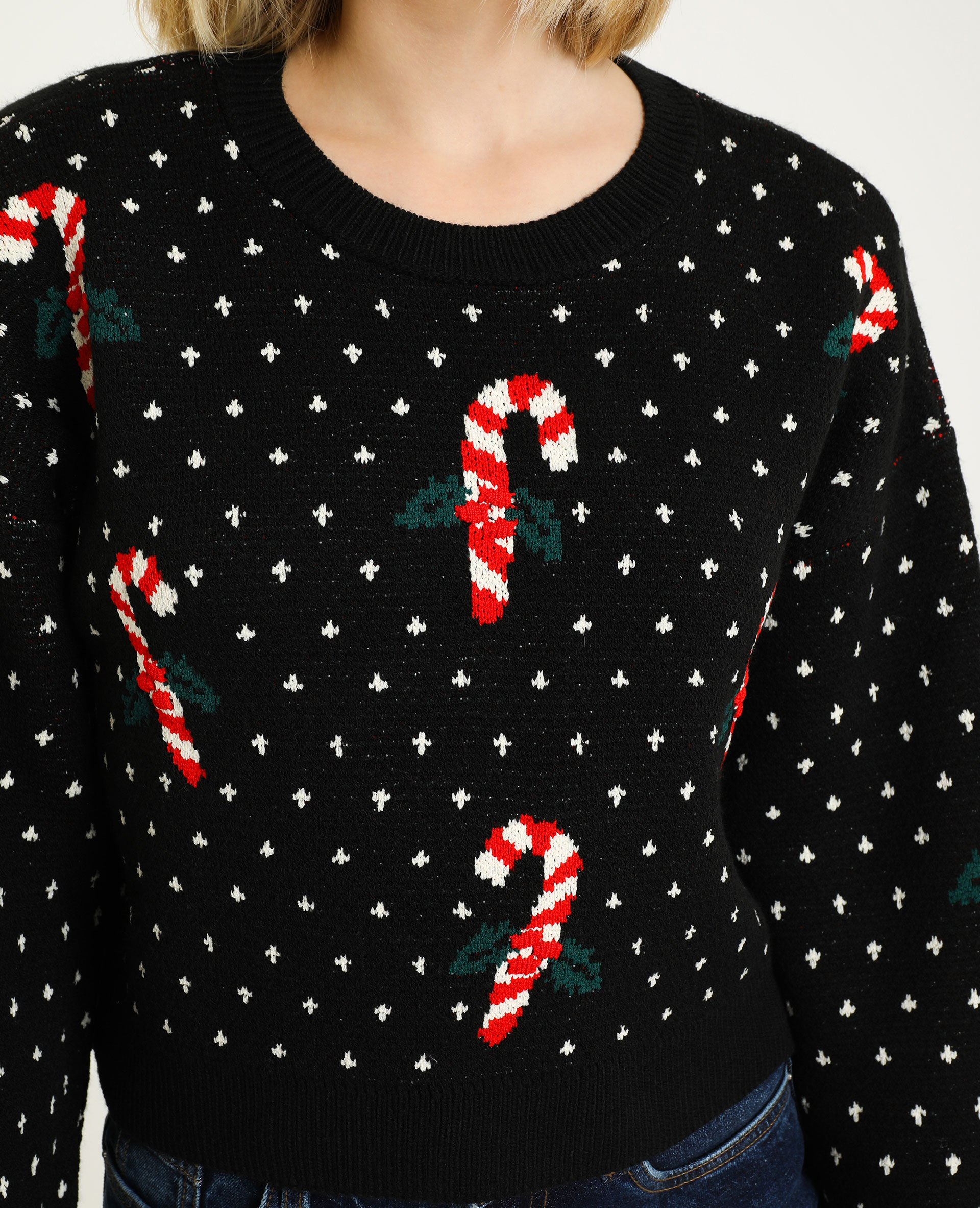 Pull de Noël noir - 408384899F03 | Pimkie