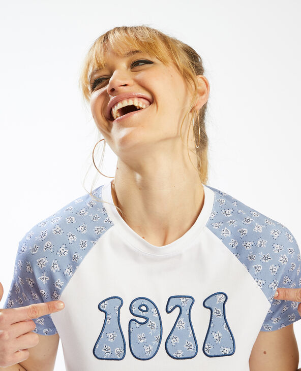 T-shirt manches contrastées blanc - Pimkie