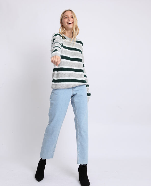 Pull à rayures gris clair - Pimkie