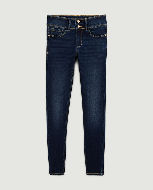 Jean skinny push-up avec double bouton bleu marine - Pimkie