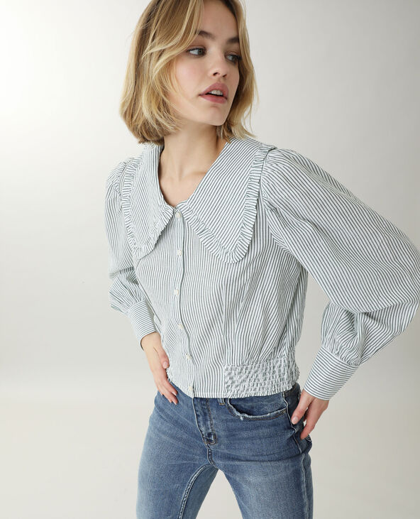 Chemise à grand col blanc - Pimkie