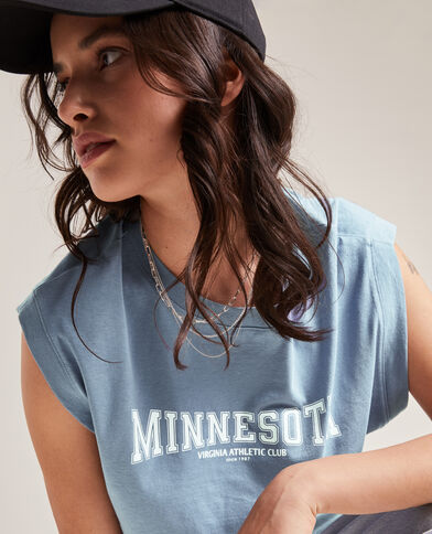 T-shirt sans manches bleu foncé - Pimkie