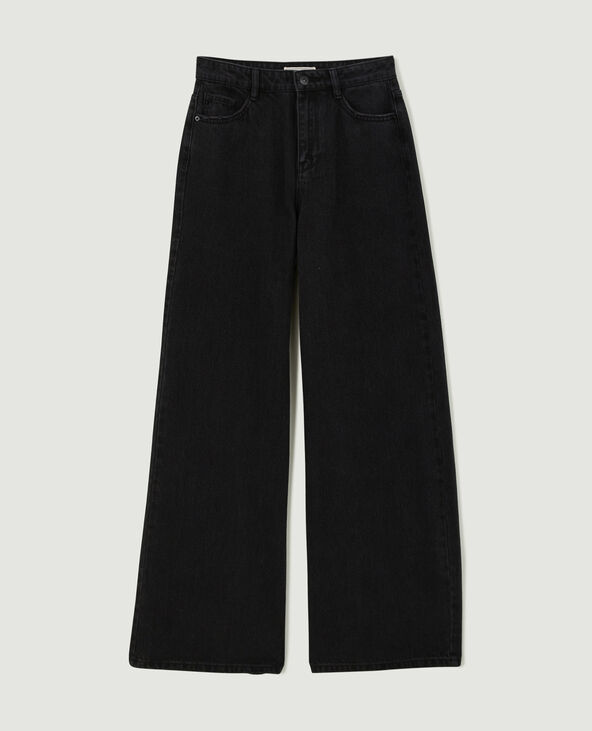 Jean wide taille haute noir - Pimkie