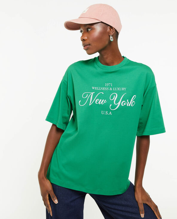 T-shirt oversize avec print vert olive - Pimkie