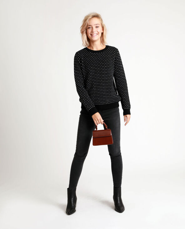 Pull bicolore noir - Pimkie