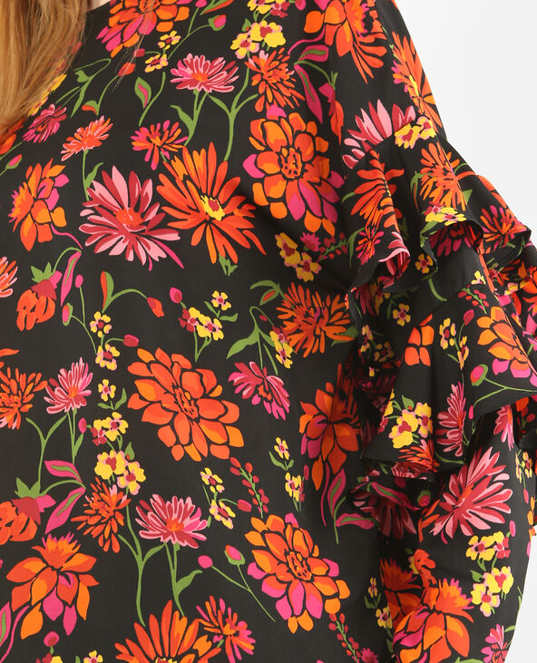 Blouse fluide imprimé fleuri noir - Pimkie