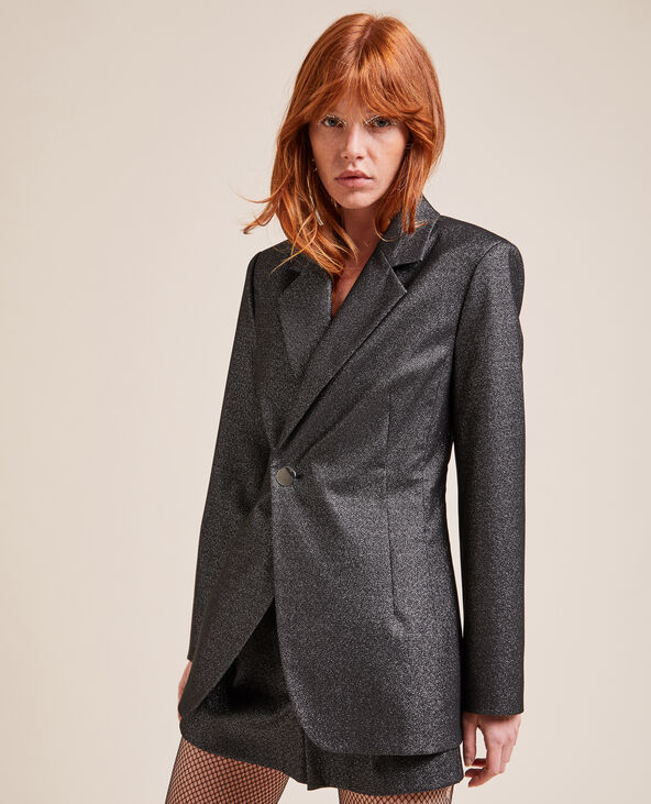 Veste blazer avec fils lurex noir - Pimkie