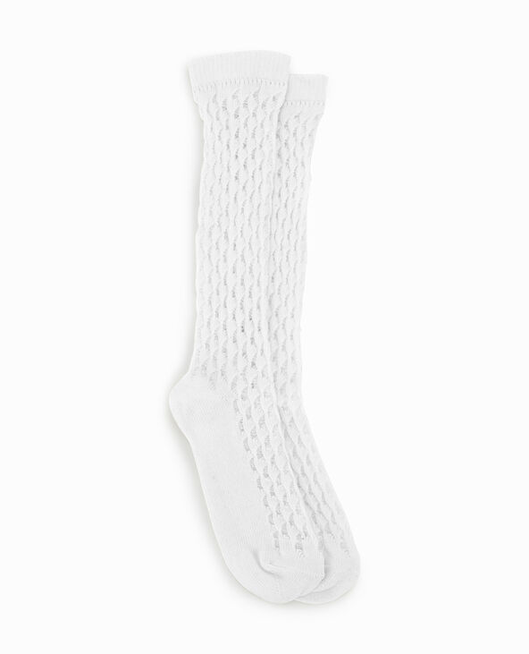 Paire de chaussettes hautes en maille ajourée écru - Pimkie