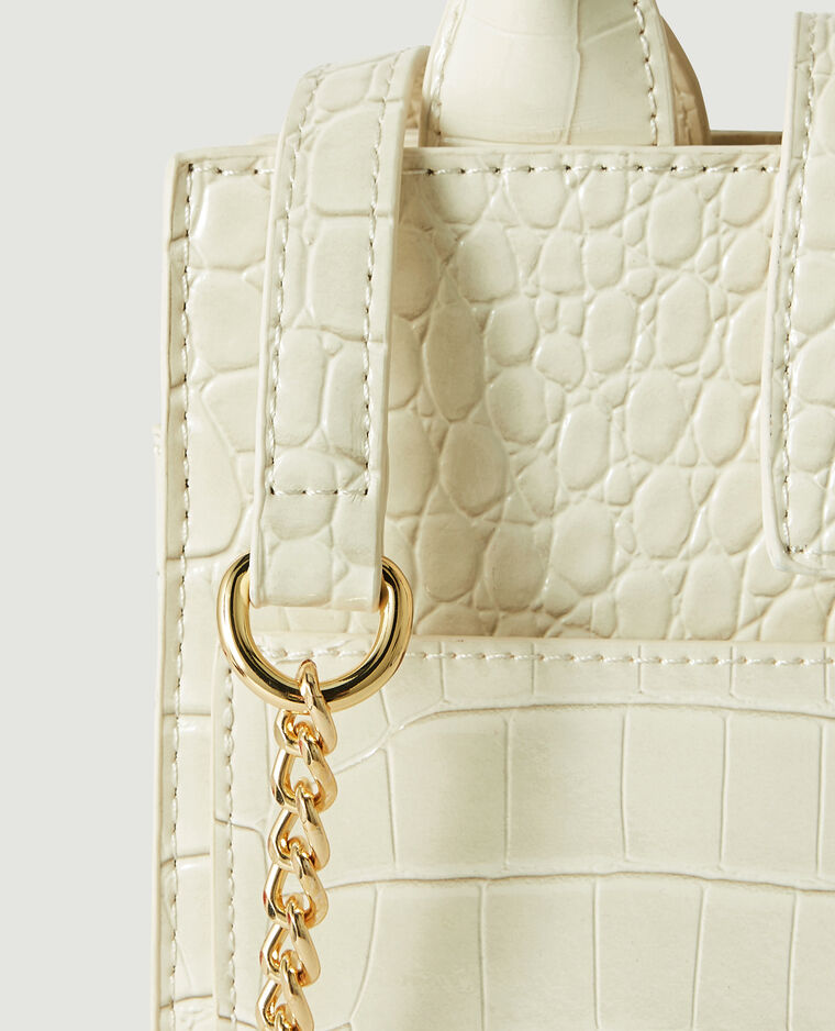 Sac boxy effet croco blanc - Pimkie