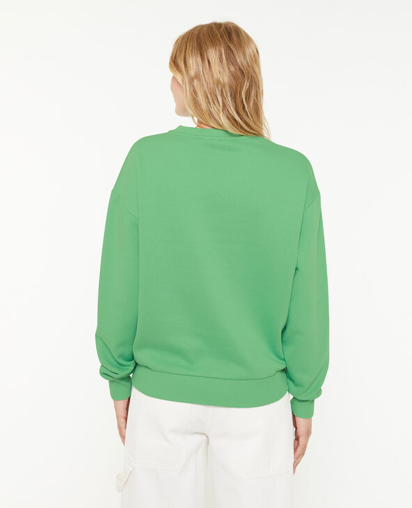 Sweat oversize brodé vert olive - Pimkie