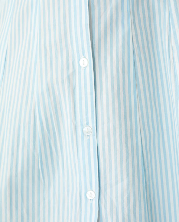 Chemise longue cintrée rayée bleu turquoise - Pimkie