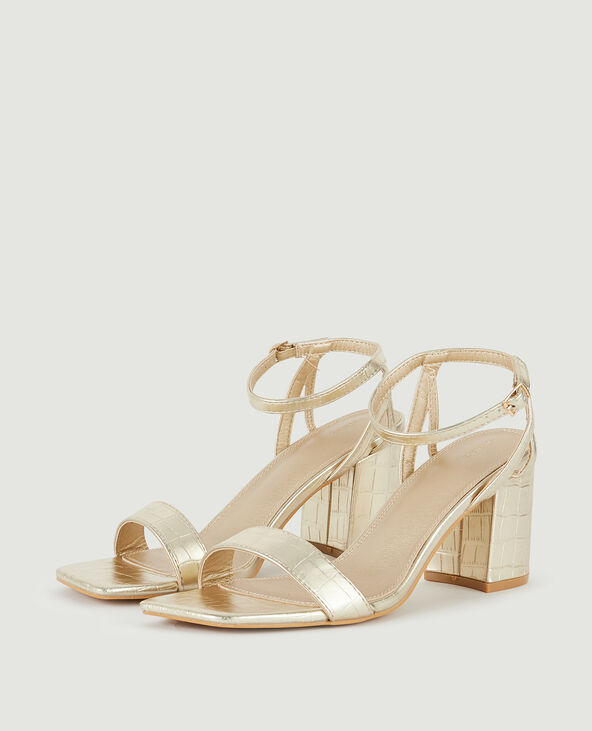 Sandales talons effet croco