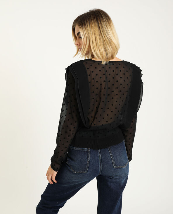 Blouse noire plumetis sale