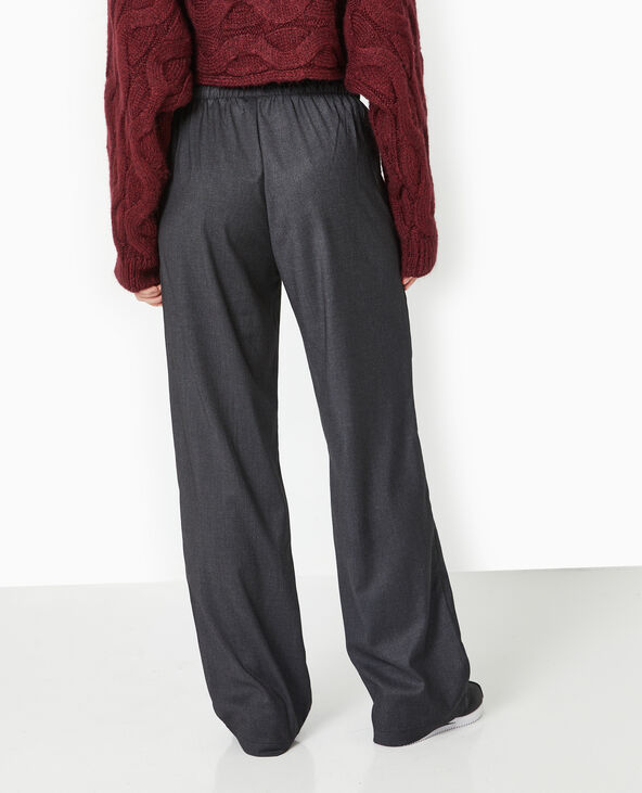 Pantalon large et droit ceinture élastiquée gris - Pimkie