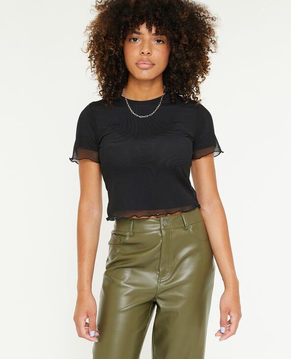 Top court en tulle noir - Pimkie