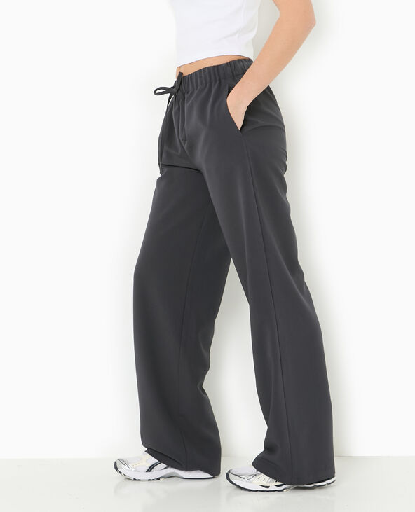 Pantalon large et fluide taille élastiquée gris - Pimkie