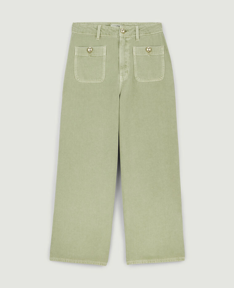 Jean wide taille haute vert de gris - Pimkie