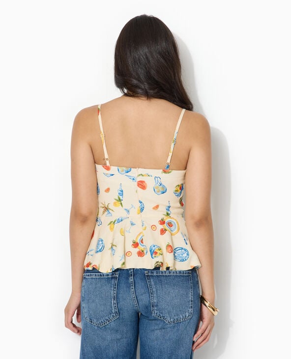 Top peplum à bretelles écru - Pimkie