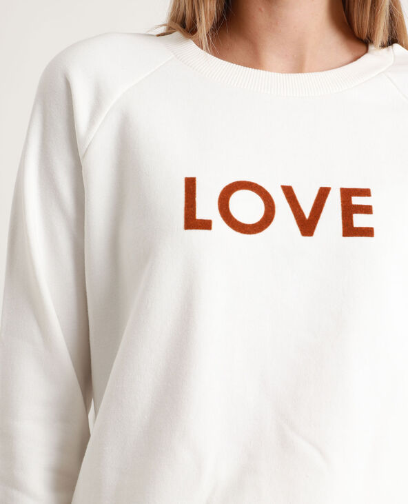 Sweat LOVE blanc - Pimkie