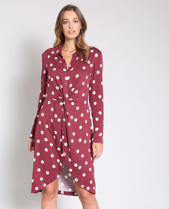 Robe boutonnée bordeaux - Pimkie