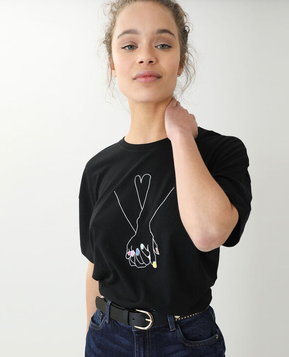 T-shirt oversize manches courtes noir - Pimkie