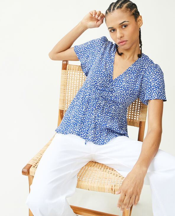 Top en tissu fluide bleu électrique - Pimkie
