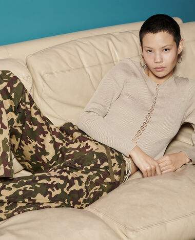 Pantalon cargo droit camel - Pimkie