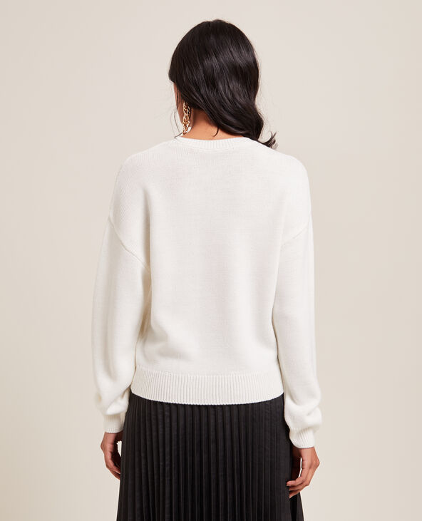 Pull de Noël sequins et lurex blanc - Pimkie