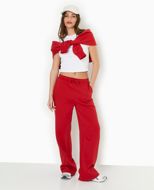 Pantalon de jogging droit en molleton rouge - Pimkie