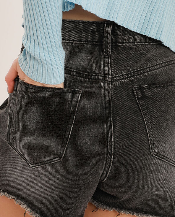 Short en jean high waist noir - Pimkie